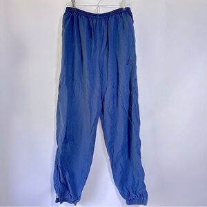 VINTAGE Nike Windbreaker nylon Track Pants navy Blue Y2K unisex Lined Adult